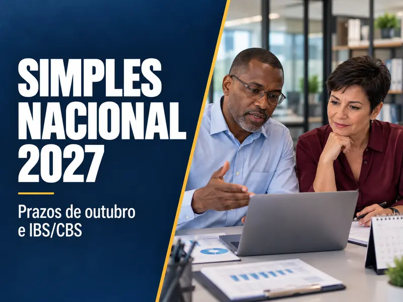 Empresário analisando o calendário de prazos do Simples Nacional 2027 com seu contador